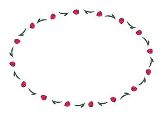 苺と葉っぱのフレーム