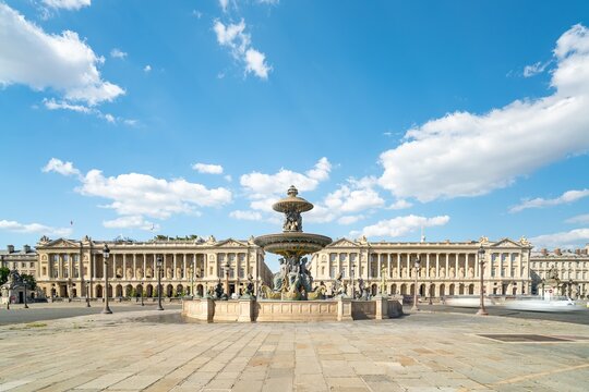 Fountains of the Concorde and Luxor Obelisk at place de la Concorde, paris, France