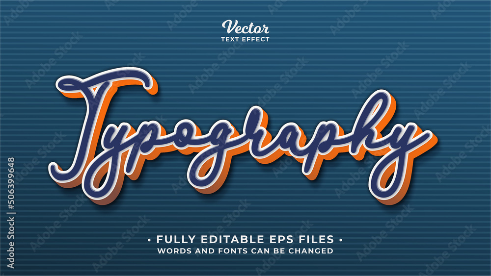 Wall mural typography text effect editable eps cc