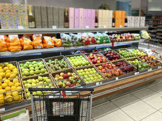 buying vegetables and fruits  at the market
