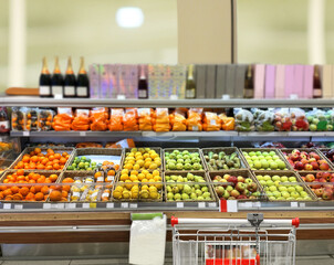 buying vegetables and fruits  at the market