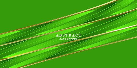 Abstract green and gold background with leaves