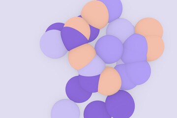 Soft meatballs background. Abstract molecule 3D illustration