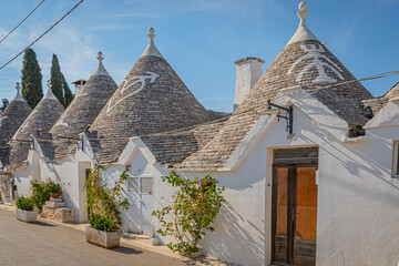 Alberobello is a small town in Apulia, southern Italy. It is famous for its unique trullo buildings.