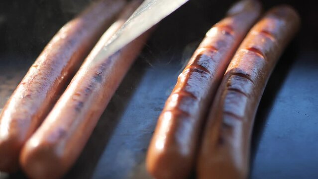 grilled sausages bbq hot dog