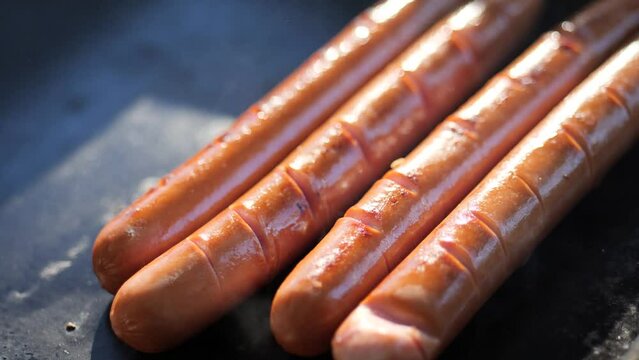grilled sausages bbq hot dog