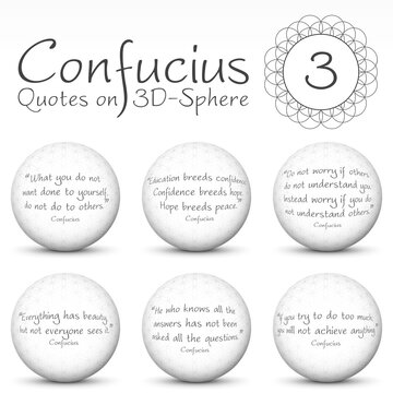 Confucius Quotes on 3D-Sphere -  EPS10 Vector Collection 03