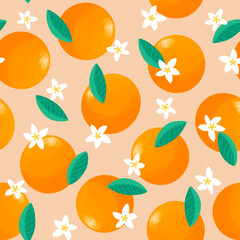 Citrus orange repeat pattern illustration design art