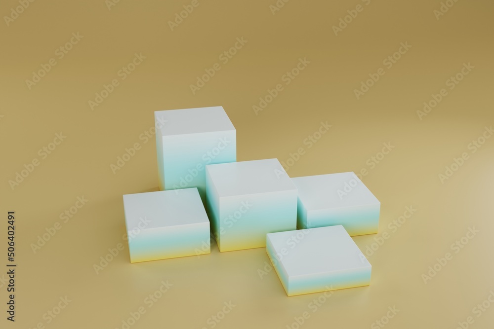 Poster minimal podium scene on 3d rendering with gradient color