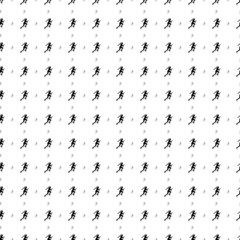 Square seamless background pattern from geometric shapes are different sizes and opacity. The pattern is evenly filled with big black running woman symbols. Vector illustration on white background