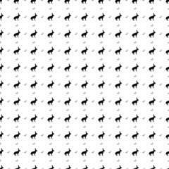 Square seamless background pattern from black hare symbols are different sizes and opacity. The pattern is evenly filled. Vector illustration on white background