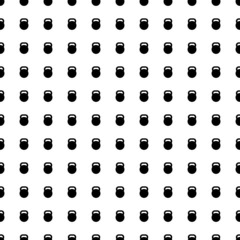 Square seamless background pattern from geometric shapes. The pattern is evenly filled with big black sports weight symbols. Vector illustration on white background