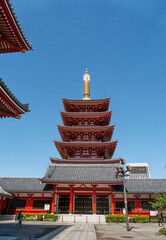 東京、浅草寺の五重塔