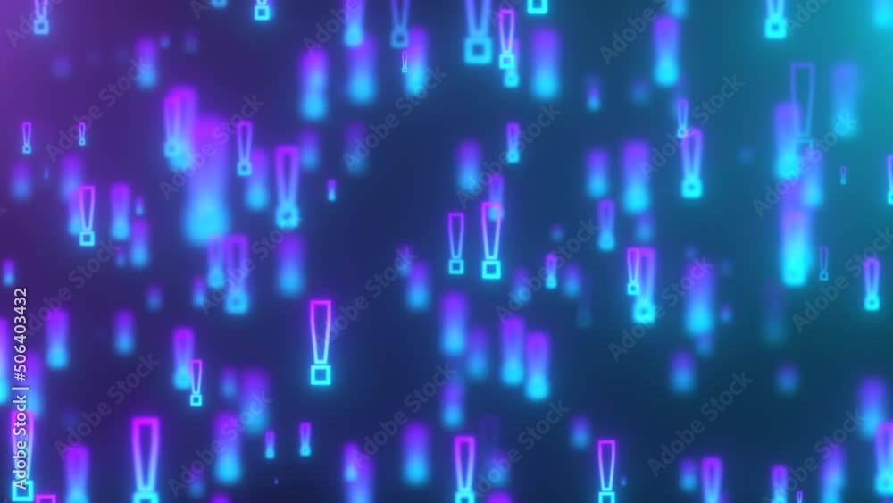 Poster glowing exclamation marks. computer generated 3d render