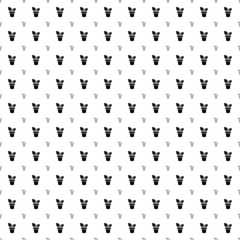 Square seamless background pattern from black plant in pot symbols are different sizes and opacity. The pattern is evenly filled. Vector illustration on white background