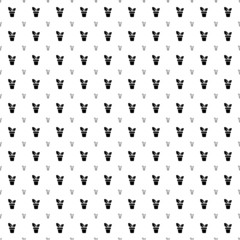Square seamless background pattern from black plant in pot symbols are different sizes and opacity. The pattern is evenly filled. Vector illustration on white background