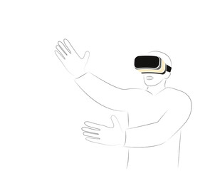 virtual reality. glasses. Universe. space