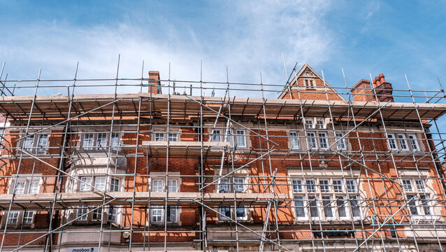 Scaffolding Around Traditional Residential High Street Building