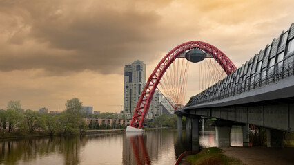 Russia Moscow Picturesque bridge across the Moscow river