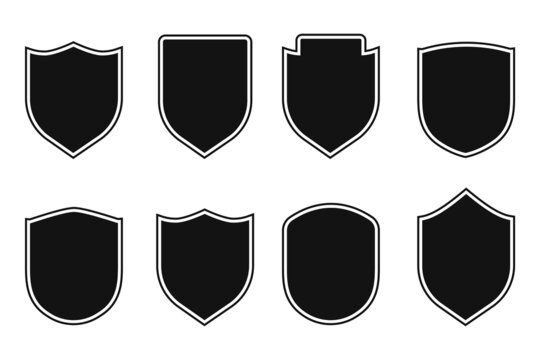 Set of vintage label and badges shape collections. Vector illustration. Black template for patch, insignias, overlay.