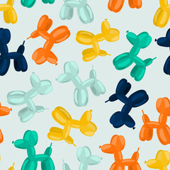 Pattern of colorful balloons in form of dog. vector illustration.