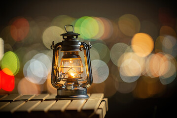 夜景とランタン