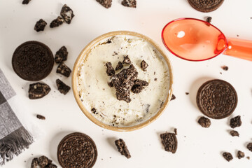 Cookies and cream Ice Cream styling flat lay Shoot