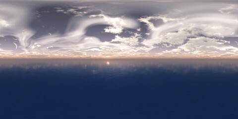 sea panorama, HDRI, environment map , Round panorama, spherical panorama, equidistant projection, 360 high resolution panorama 
3d rendering,  