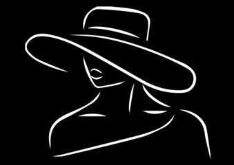 illustration of  lady hat woman  best graphics design in vector art