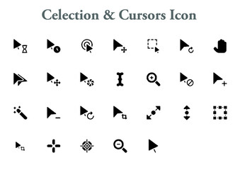 illustration of celection and cursors  icons best graphics design in vector art