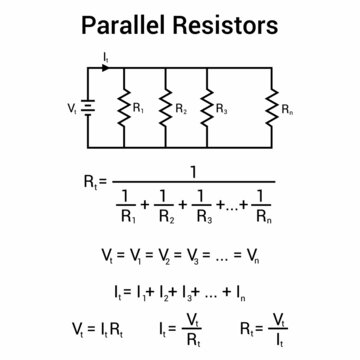parallel resistors diagram and formulas