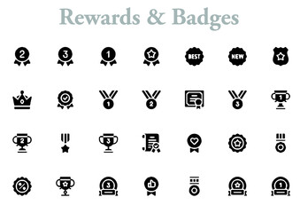 illustration of rewards and badges icons best graphics design in vector art