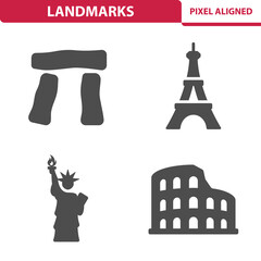 Landmarks Icons. Tourism Icon Set