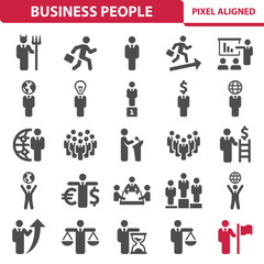 Business People Icons. Businessman, Politician, Lawyer Icon Set