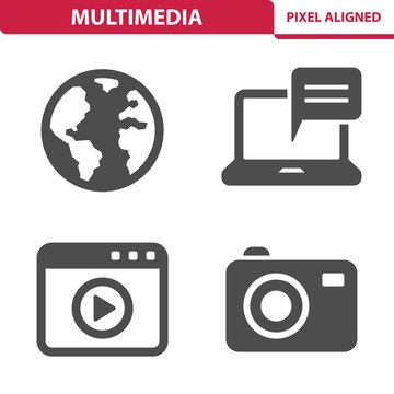 Multimedia Icons. Technology Icon Set