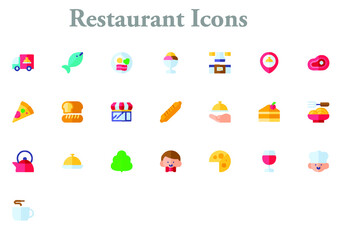 illustration of restaurant icons best graphics design in vector art