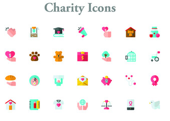 illustration of charity  icons best graphics design in vector art