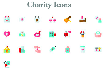 illustration of charity  icons best graphics design in vector art
