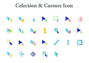 illustration of  celection and cursors icon best graphics design in vector art