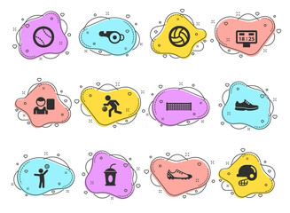 sport glyph vector icons on color bubble shapes isolated on white background. sport icon set for web design, mobile apps and ui design