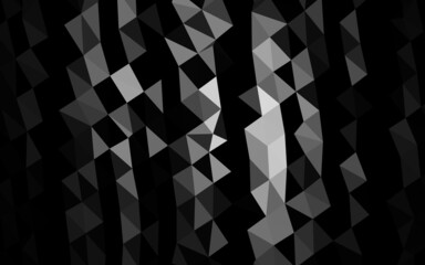 Dark Silver, Gray vector shining triangular template.
