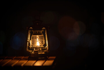 夜景とランタン