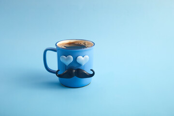 Happy Father's Day inscription with a cup of coffee
