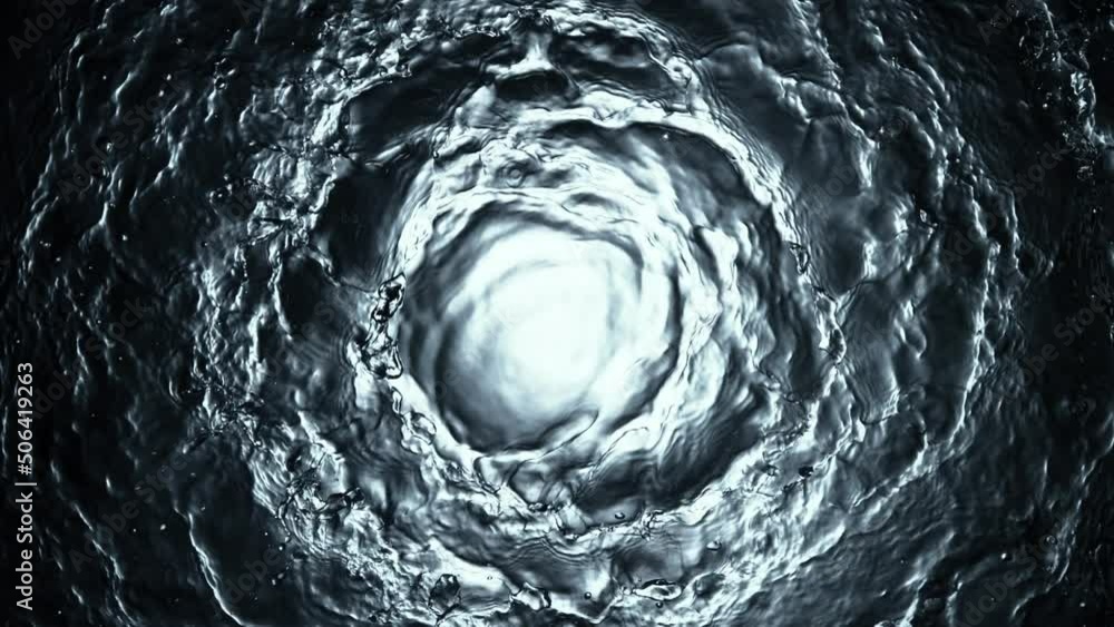 Aufkleber super slow motion of splashing water twister creating tunnel shape. filmed on high-speed cinema came