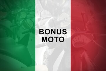 Italian flag with the text "Bonus Moto"
