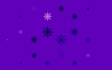 Light Purple vector cover with beautiful snowflakes.
