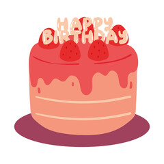 happy birthday card with birthday cake