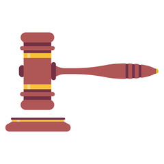 Gavel vector cartoon illustration isolated on a white background.