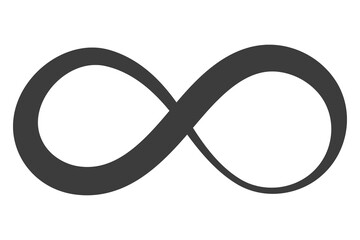Infinity symbol vector icon isolated on a white background.