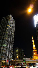 都心の夜景と東京タワー
